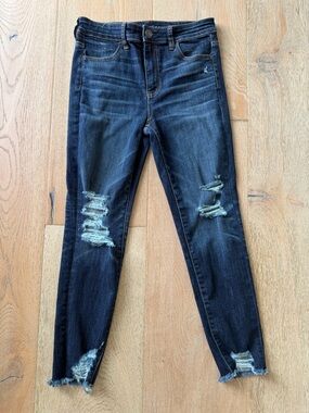 American Eagle Outfitters Women's Skinny Ripped Dark Blue Jeans